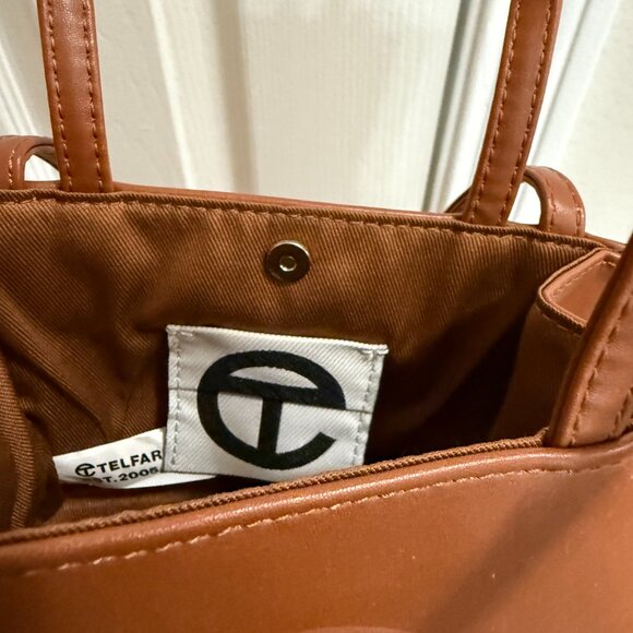 Telfar Small Shopping Bag in Tan - Picture 3 of 4